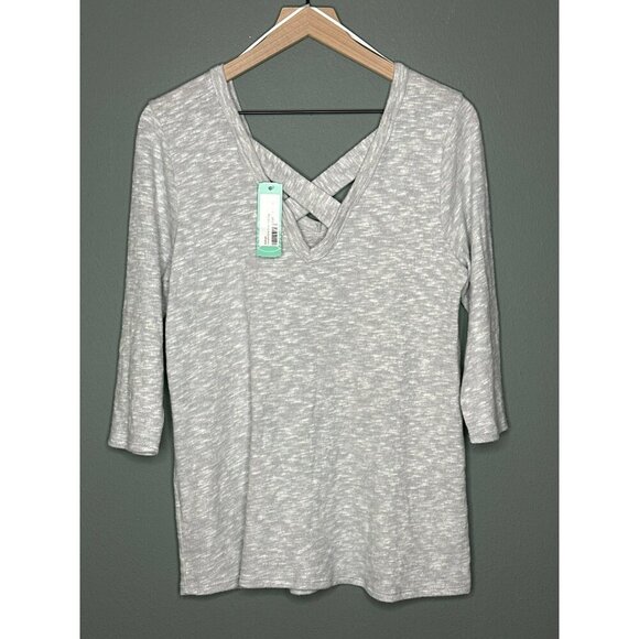 Kaileigh Luciana Women's Medium Back Detail Knit Top V-Neck NWT USA MADE - Picture 2 of 10